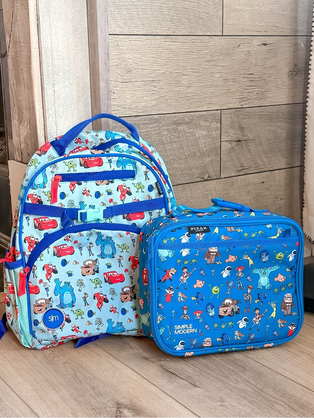 SIMPLE MODERN DISNEY PIXAR MASHUP FLETCHER BACKPACK AND HADLEY LUNCH BAG BUNDLE